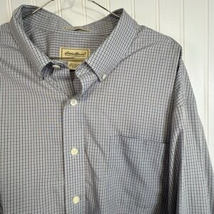 Vintage Eddie Bauer Mens XXL Plaid Long Sleeve Button Down Shirt
